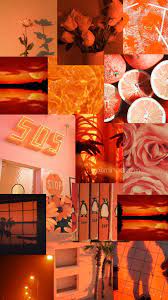 Aesthetic Wallpaper Orange Aesthetic Orange Wallpaper Art Collage Wall