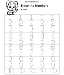 Numbers coloring page with few details for kids : Free Printable Worksheets For Kids Dotted Numbers To Trace 1 10 Worksheets