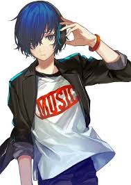  El Dolor De Un Dragon Blue Hair Anime Boy Anime Blue Hair Anime Boy With Headphones