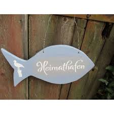 Maritime Holzschild Holz Fisch Moin Turschild Turdeko Shabbychic Landhaus Nautik Turschilder Turschild Holz Dekoration