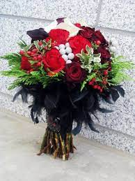 Dark Romance Halloween Wedding Bouquets Weddingomania Red Bouquet Wedding Red Wedding Flowers Wedding Bouquets