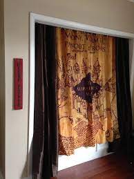 Simple Harry Potter Girls Bedroom Her Nook Bed With Marauder S Map Curtain We Used A Shower Cur Harry Potter Bedroom Harry Potter Curtains Harry Potter Decor