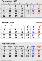 Mit einem konto bei kalender.com lassen sich eigene termine und geburtstage integrieren. Kalender Januar 2021 Als Pdf Vorlagen