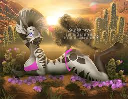 LadyKraken ❤ Commissions OPEN - Sunset Lars Furry Zebra - Commission