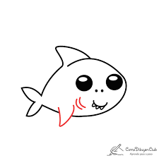 Dibujo de un tiburã³n para colorear. Como Dibujar Un Tiburon Kawaii Comodibujar Club