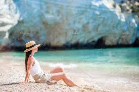 Woman Laying On The Beach Enjoying S Laying On The Beach Woman Laying Beach