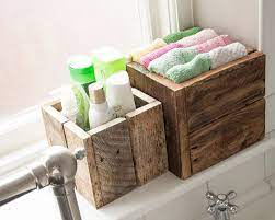 rustic wooden box bundle bathroom storage garden planters boxes reclaimed pallet wood kitchen shelves