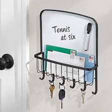 Mdesign Porte Cle Porte Courrier Avec Surface De Rangement Pour Lettres Proscpectures Et Post It Patere Murale P Pateres Murale Chambre Etudiant Rangement