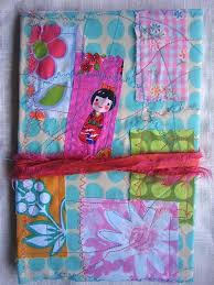 upcycled fabric art travel journal pink multi etsy fabric art handmade journal art projects for adults