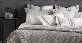 Shop our ticking fabric today! Ticking Stripe Grey Duvet Cover Secret Linen Store