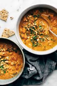 Spicy Peanut Soup With Sweet Potato Kale Pinch Of Yum Recipe Instant Pot Soup Recipes Spicy Peanut Soup Peanut Stew