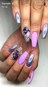 Let's get colorful pink nails instagram@nails_irinamarten. Pink Purple Nails Chrome Nails With Rhinestones Purple Nail Designs Purple Nails Chrome Nails Designs