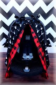 Last One Black And White Deer Head Chevron Red Plaid Flannel Antlers Baby Carseat Canopy Outdoors Hunting Car Seat Cover Infant Carrier Baby Car Seats Baby Carseat Canopy Baby Time