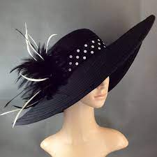 Black Derby Hat Kentucky Derby Hat With Polka Dot Hat Band Dress Hat 48 Liked On Polyvore Featuring Accesso Classy Hats Derby Hats Kentucky Derby Hats