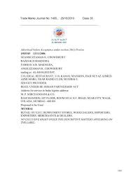 Maybe you would like to learn more about one of these? Trade Marks Journal No Controller General Of Patents Designs