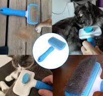 Best Dog Self-Cleaning Pet Grooming Rake Brush | Extra Wide Stainless Steel  Blades | For Dogs & Cats With Long Hair Extra Wide Deshedding Brush