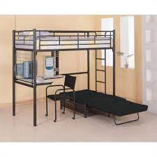 Cozy bunk bed with desk full size exclusive on homestre.com. Coaster Max Twin Over Futon Metal Bunk Bed With Desk In Black Finish 2209 2335m