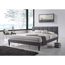 Altozzo Lexington Gray Fabric King Size Square Tufted Upholstered Platform Contemporary Bed Al Contemporary Bed Upholstered Platform Bed Tufted Upholstered Bed