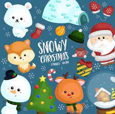 Cute Christmas Clipart Santa Claus Clip Art Cute Winter Animal Free Svg On Request Christmas Clipart Hello Kitty Christmas Clip Art