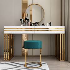 4 out of 5 stars. 799 99 47 White Vanity Table Set White Dressing Table With 2 Drawers Mirror Modern Bedroom Other By Homary Limited Houzz
