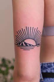 Landscape Sunshine Sunrise Tattoo Tattoos Minimaltattoo Blacktattoo Patrykhiltontattoo Patrykhilton Pante Left Arm Tattoos Traditional Tattoo Tattoos