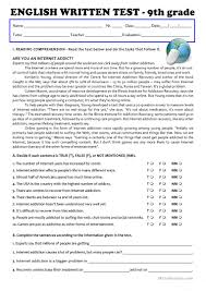 I differentiated the content on the assessment. The Internet Test 9th Grade A2 B1 English Esl Worksheets For Distance Learning And Physical Classrooms