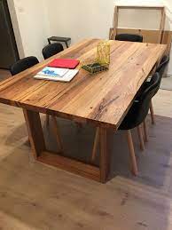Melbourne Recycled Timber Table With Modern Box Legs Custom Made For Your Home Timber Dining Table Diy Dining Diy Dining Room