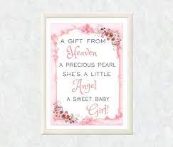 Printable Baby Girl Verset Bebe Fille Poeme Bebe Fille Wall Art Bebe Cadeau Bebe Fille Chambre D Enfant Ro Baby Shower Gift List Baby Poems Baby Girl Wishes