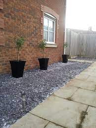 Prepare the ground for concrete by clearing the patio or path area using a sod cutter, rake and shovel to remove grass, plants and weeds. A Quick Simple Guide To Slate Chippings Gravelmaster
