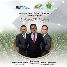 Haaaii sahabat #planters 👋 Jajaran Board of Management Regional 3 PalmCo  juga telah ditetapkan looh, dengan Bapak Rurianto sebagai Region Head,  didampingi Bapak Arief Subhan Siregar sebagai SEVP Operation dan Bapak Ahmad