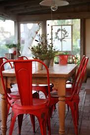 Enjoy free shipping on most stuff, even big stuff. Love The Farm Style Table And Vintage Metal Chairs In Red Dishfunctional Designs Vintage Red Painted Fur Red Painted Furniture Painted Furniture Metal Chairs