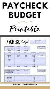 Paycheck To Paycheck Budget Template Zero Based Budget Printable Editable Pdf Bi Monthly Budget Weekly Budget Sizes 8 5 X 11 A4 A5 Paycheck Budget Budgeting Budget Printables