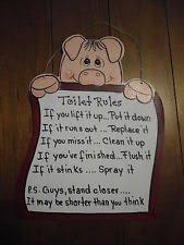 Bathroom Sign Ebay Pig Crafts Bathroom Signs Wooden Wall Signs