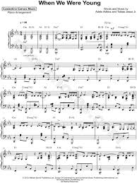The song was written by adele with tobias jesso jr., and produced by ariel rechtshaid. Costantino Carrara When We Were Young Sheet Music Piano Solo In Eb Major Download Print Sku Mn0171215