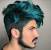 Undercut Green Hair Men