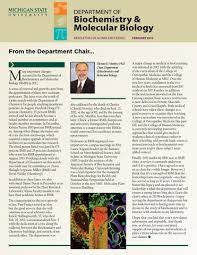 Biochemistry and Molecular Biology 2013 Alumni Newsletter by Michigan State  University College of Natural Science
