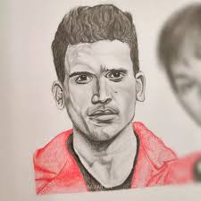 Gifting an artwork to Kirtidan Gadhvi 💫🤩 After a long time, I created a  sketch in my signature style, using color pencils