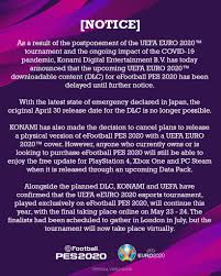 Updated national team kits for germany, italy, spain, russia, hungary, sweden, denmark, and romania are among data pack 6.0's new stuff. Uefa Euro 2020 Dlc For Efootball Pes 2020 Delayed Until Further Notice Operation Sports