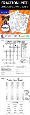Reinforce Common Core Skills With This Fractions Crossword Puzzle And Word Search Each Sheets Comes With A Word Fractions Fractions Vocabulary Unit Fractions