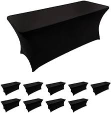 10 Pack Spandex Table Covers 6 Feet Stretch Fitted Table Covers For 6 Feet Folding Table Rectangular Spandex Tabl In 2020 Fitted Table Cover Table Covers Table Cloth