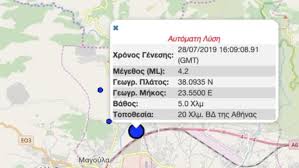 Ο σεισμός σύμφωνα με το ευρωμεσογειακό ινστιτούτο είχε ένταση 4,1 βαθμών της κλίμακας ρίχτερ και το επίκεντρό του ήταν 23 χιλιόμετρα. Seismos Twra Sthn A8hna Zappit