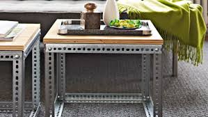 This entire table is made from a single sheet of plywood and was built with only two power tools. Industrial Side Tables