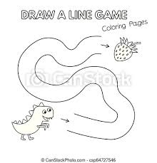Coloring book young dinosaurs vector illustration stock vector (royalty free) 67375600. Cartoon Dinosaur Coloring Book Game For Kids Cartoon Dinosaur Game For Small Children Draw A Line Vector Coloring Book Canstock