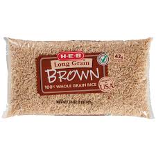 Brown rice is a whole grain rice with the inedible outer hull removed. H E B Select Ingredients Long Grain Brown Rice Shop Rice Grains At H E B