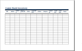 Comic Book Inventory Template Ms Excel Excel Templates Comic Books Printable Books Book Report Templates