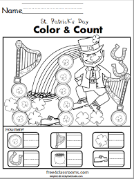 Patrick's day multiplication color by number worksheets (second worksheet)' description='st. Free St Patrick S Day Color Count And Write The Number Free4classrooms