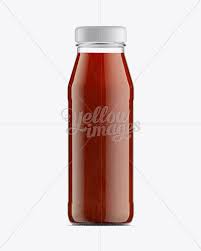 Clear Glass Bottle W Tomato Juice Mock Up In Bottle Mockups On Yellow Images Object Mockups