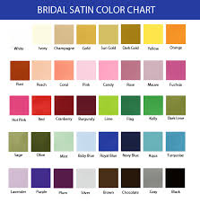 Color Swatches For Weddings Bridal Satin Color Chart
