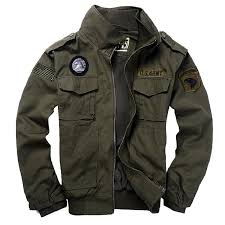 Us 66 04 Mens Military Style Jackets Pilot Coat 101st Airborne Division Coats Usa Army Air Force Bomber Jacket With Eagle Metal Badge In Jackets