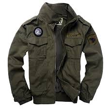 us 66 04 mens military style jackets pilot coat 101st airborne division coats usa army air force bomber jacket with eagle metal badge in jackets